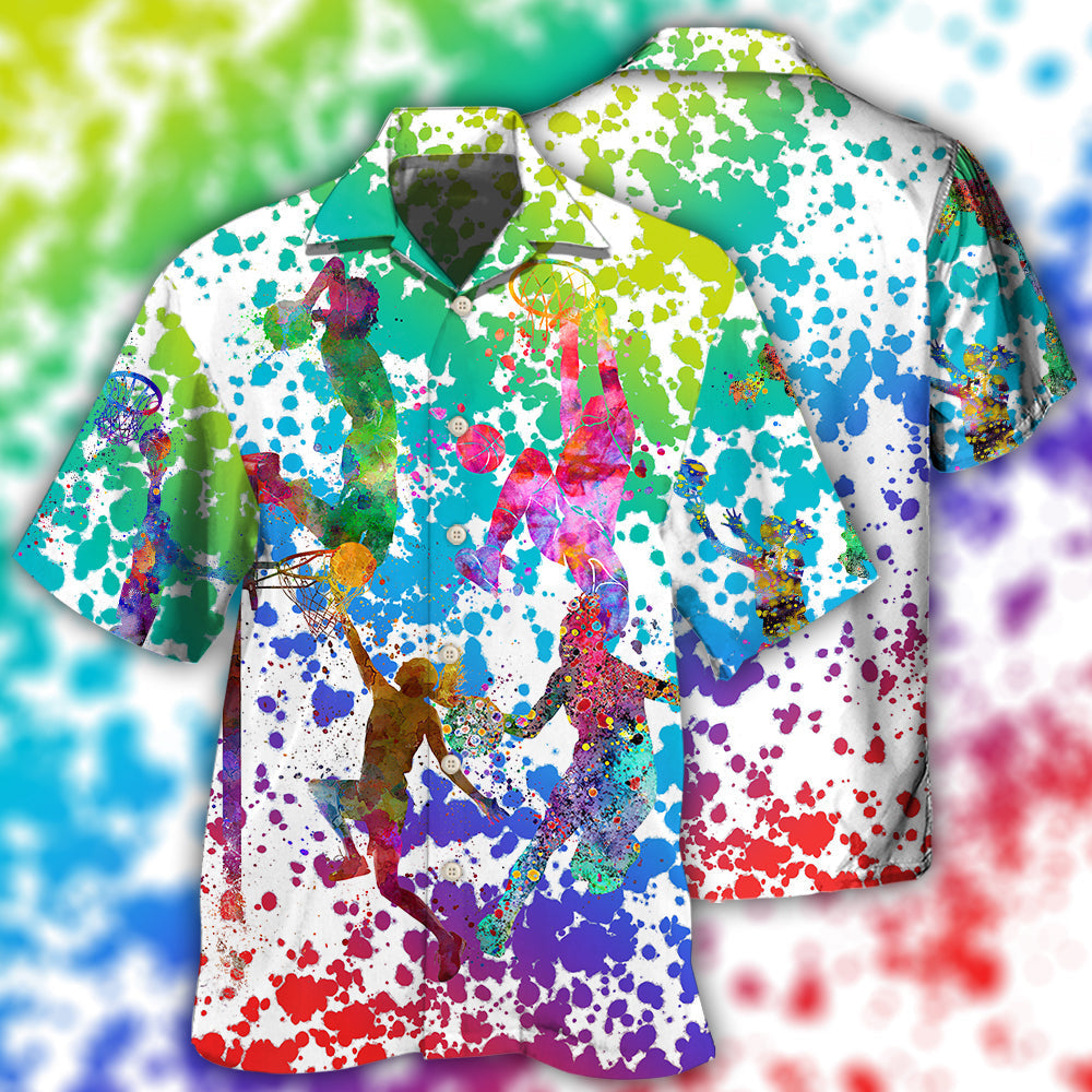 Colorful Basketball Hawaiian Shirt For Beach Days, Summer Outings, And Thoughtful Gift Giving