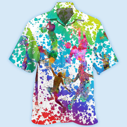 Colorful Basketball Hawaiian Shirt For Beach Days, Summer Outings, And Thoughtful Gift Giving
