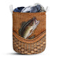 Small Size Bass Fishing Rattan Texture Laundry Basket For Bathroom Bedroom Storage