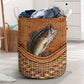 Bass Fishing Rattan Texture Laundry Basket For Room Home Organizer