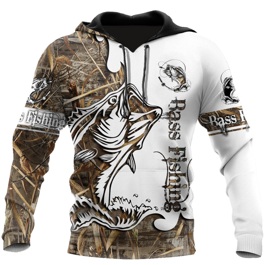 Bass Fishing Camo Sport Hoodie For River Adventures Outdoor Events And Everyday Style