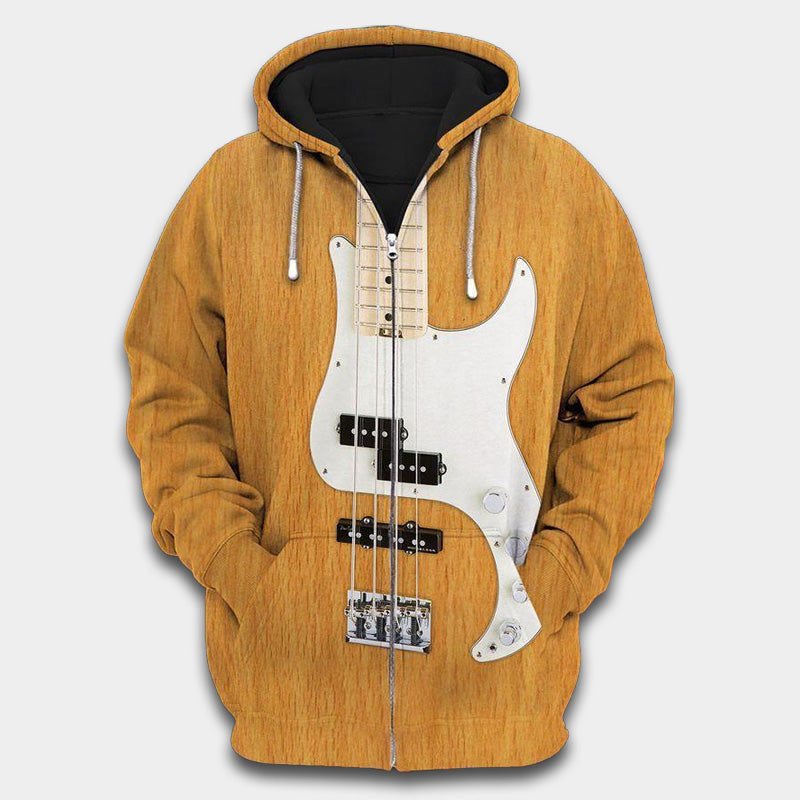 Bass Guitar Hoodie For Fishing Trips Weekend Outings And Relaxed Casual Wear