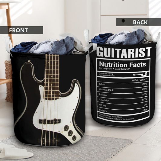 Bass Guitarist Nutrition Facts Guitar Laundry Basket For Bathroom Bedroom Storage