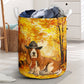 Basset Hound Dog Autumn Dreamy Laundry Basket For Room Home Organizer