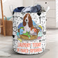 Basset Hound Dog Love Pattern Laundry Basket For Room Home Organizer