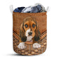 Small Size Basset Hound Dog Rattan Texture So Cute Laundry Basket For Bathroom Bedroom Storage