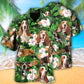 Tropical Basset Hound Leaf Hawaiian Shirt For Tropical Holidays, Outdoor Gatherings, And Everyday Comfort