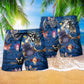 Cute Night Bats Beach Shorts Pattern Detail For Everyday Outings And Warm Weather Wardrobe