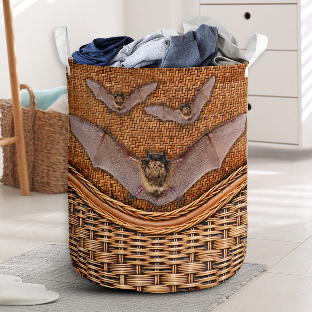 Bat Rattan Texture Laundry Basket For Room Home Organizer