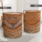 Bat Rattan Texture Laundry Basket For Nursery Dorm And Home Storage