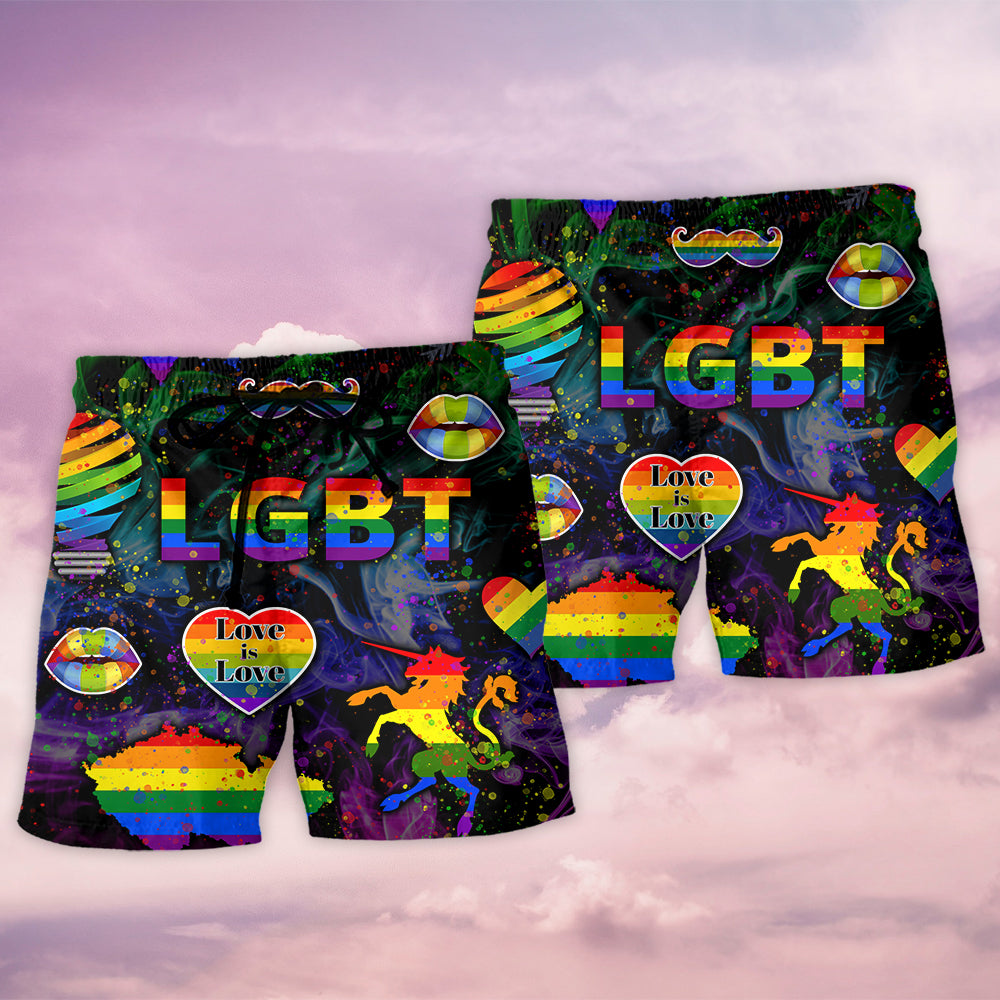 Rainbow Pride Be Careful Who You Hate Beach Shorts Design Detail For Coastal Escapes And Daily Wear
