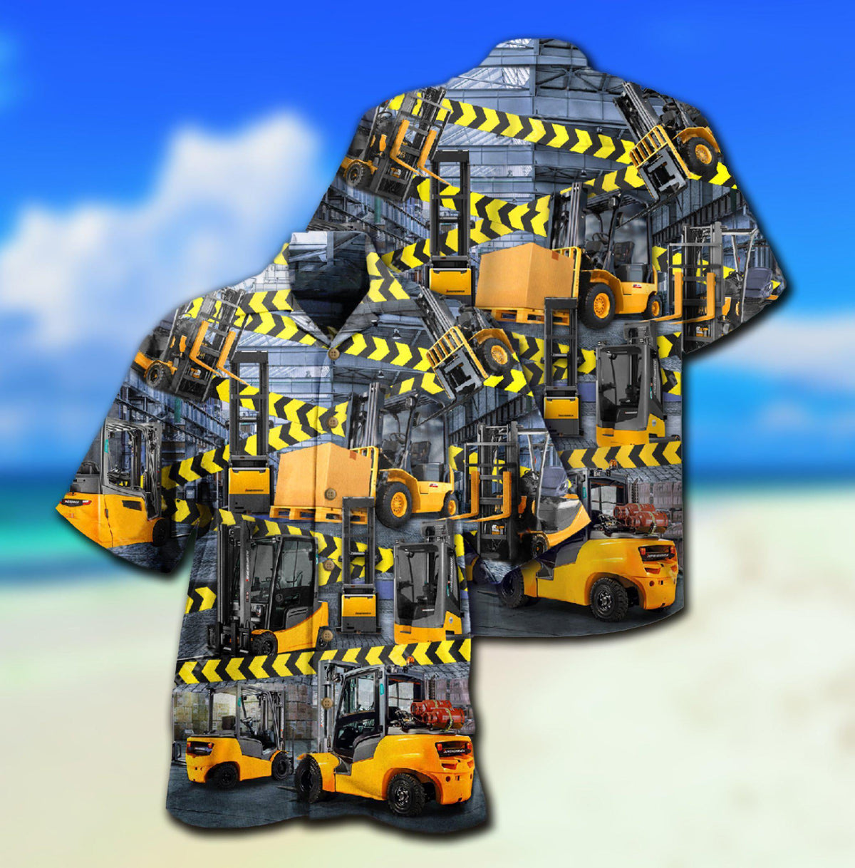 Yellow Truck Careful Klift Trucks Hawaiian Shirt For Beach Parties And Weekend Getaways