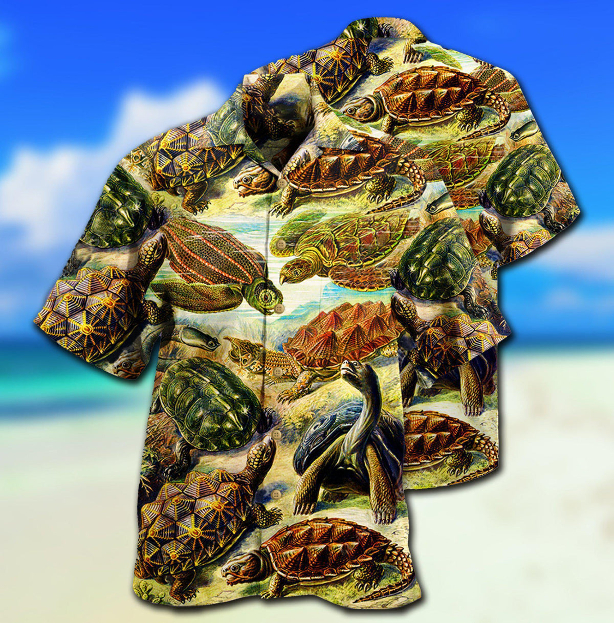 Turtle Afraid Slowly Beach Hawaiian Shirt Design Detail For Sunny Adventures And Casual Wear