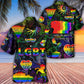 Creative Bold Equality Rainbow Hawaiian Shirt For Tropical Holidays, Outdoor Gatherings, And Everyday Comfort