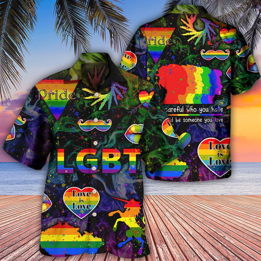 Creative Bold Equality Rainbow Hawaiian Shirt For Tropical Holidays, Outdoor Gatherings, And Everyday Comfort