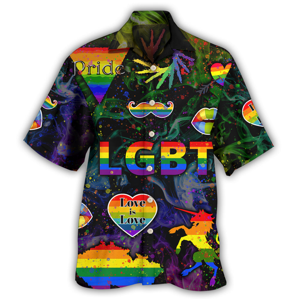 Creative Bold Equality Rainbow Hawaiian Shirt For Tropical Holidays, Outdoor Gatherings, And Everyday Comfort