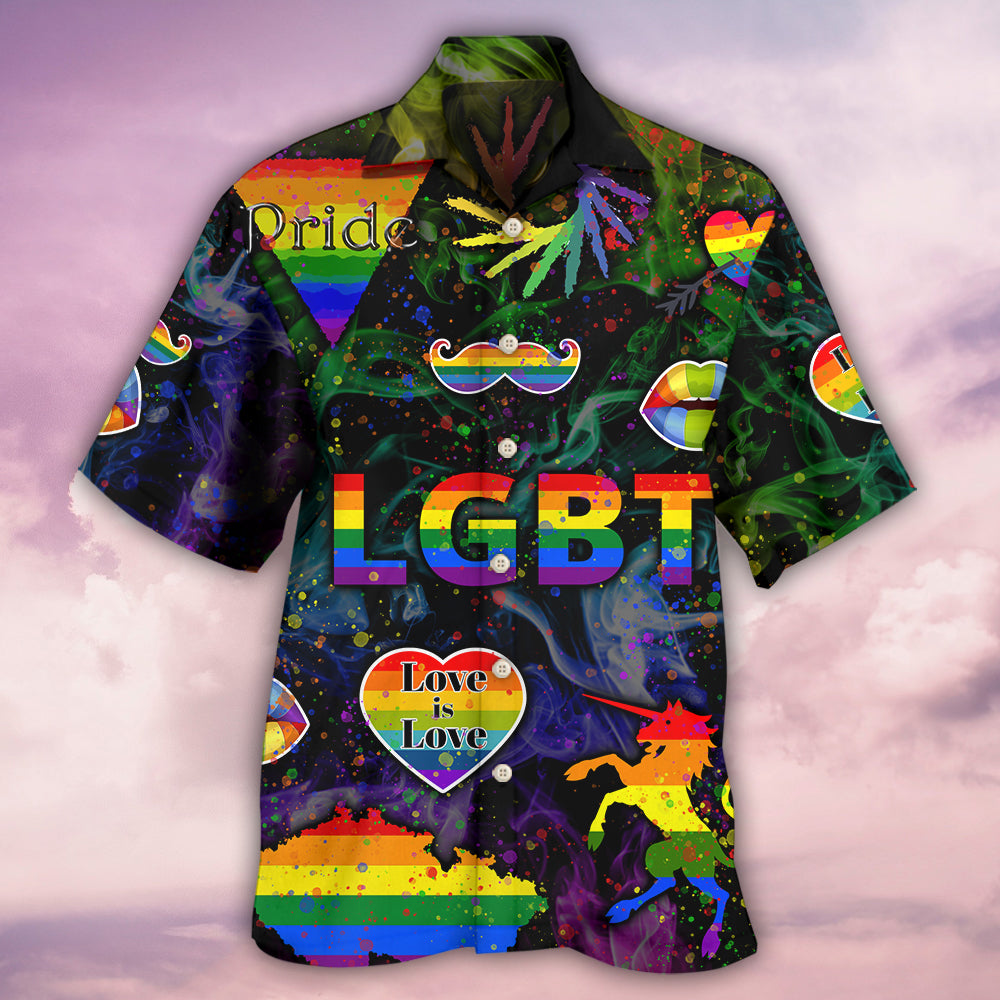Creative Bold Equality Rainbow Hawaiian Shirt For Tropical Holidays, Outdoor Gatherings, And Everyday Comfort