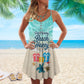Beach Happy Dont Worry V-Neck Sleeveless Cami Dress For Ocean Lovers And Sunny Getaways
