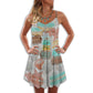 Beach Colorful Seashell V-Neck Sleeveless Cami Dress For Beach Festivals And Comfortable Summer Outfits