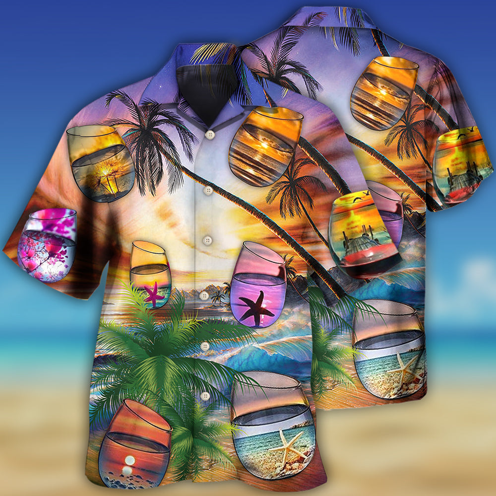 Beach Cocktail Hawaiian Shirt Artwork View For Weekend Travel And Beach Style
