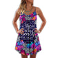 Beach All She Does Is Beach V-Neck Sleeveless Cami Dress For Beach Festivals And Comfortable Summer Outfits