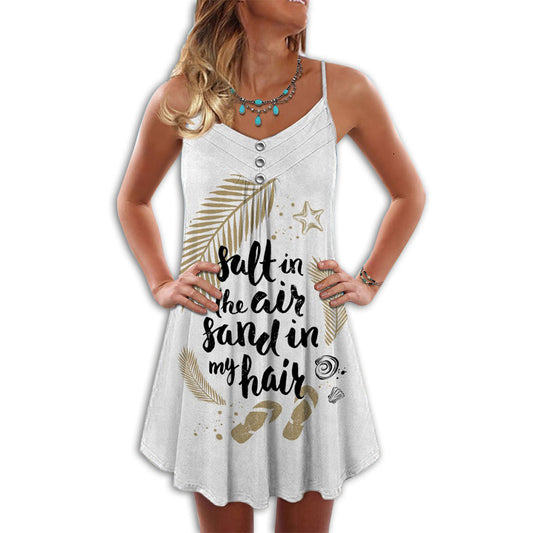 Salt Air Sandy Hair – Women's Summer Sleeveless V-Neck Camisole Dress