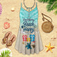 Beach Happy V-Neck Sleeveless Cami Dress For Tropical Parties And Casual Everyday Style