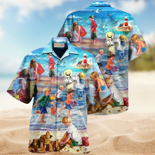 Beach Peace Within Hawaiian Shirt For Summer Vacation, Beach Travel, And Casual Wear