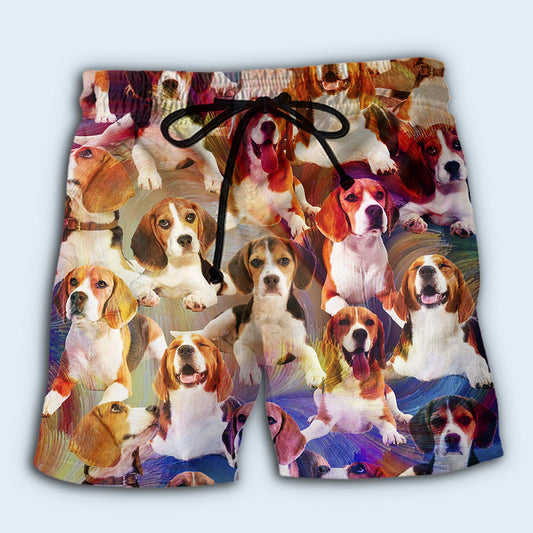 Beagle Vintage Dog Lover Beach Shorts Pattern View For Resort Days And Outdoor Activities