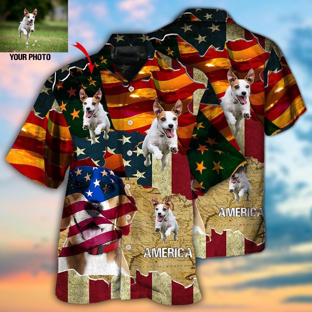 Beagle American Sunset Custom Photo Hawaiian Shirt Design Detail For Sunny Adventures And Casual Wear