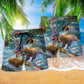 Bear Salmon Hunting With Animals Hawaiian Print Beach Shorts For Beach Days And Outdoor Activities