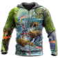 Bear Salmon Hunting Scene Hoodie For Anglers Nature Trips Holidays And Relaxed Layering
