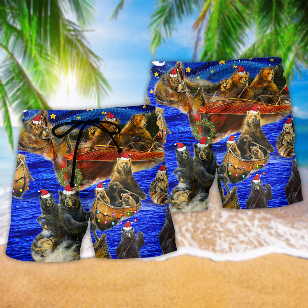 Holiday Bear Boat Beach Shorts Pattern Detail For Warm Weather Comfort And Memorable Gift Ideas