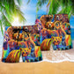 Wild Bear Beach Shorts Pattern Detail For Coastal Leisure And Easy Warm Weather Wear