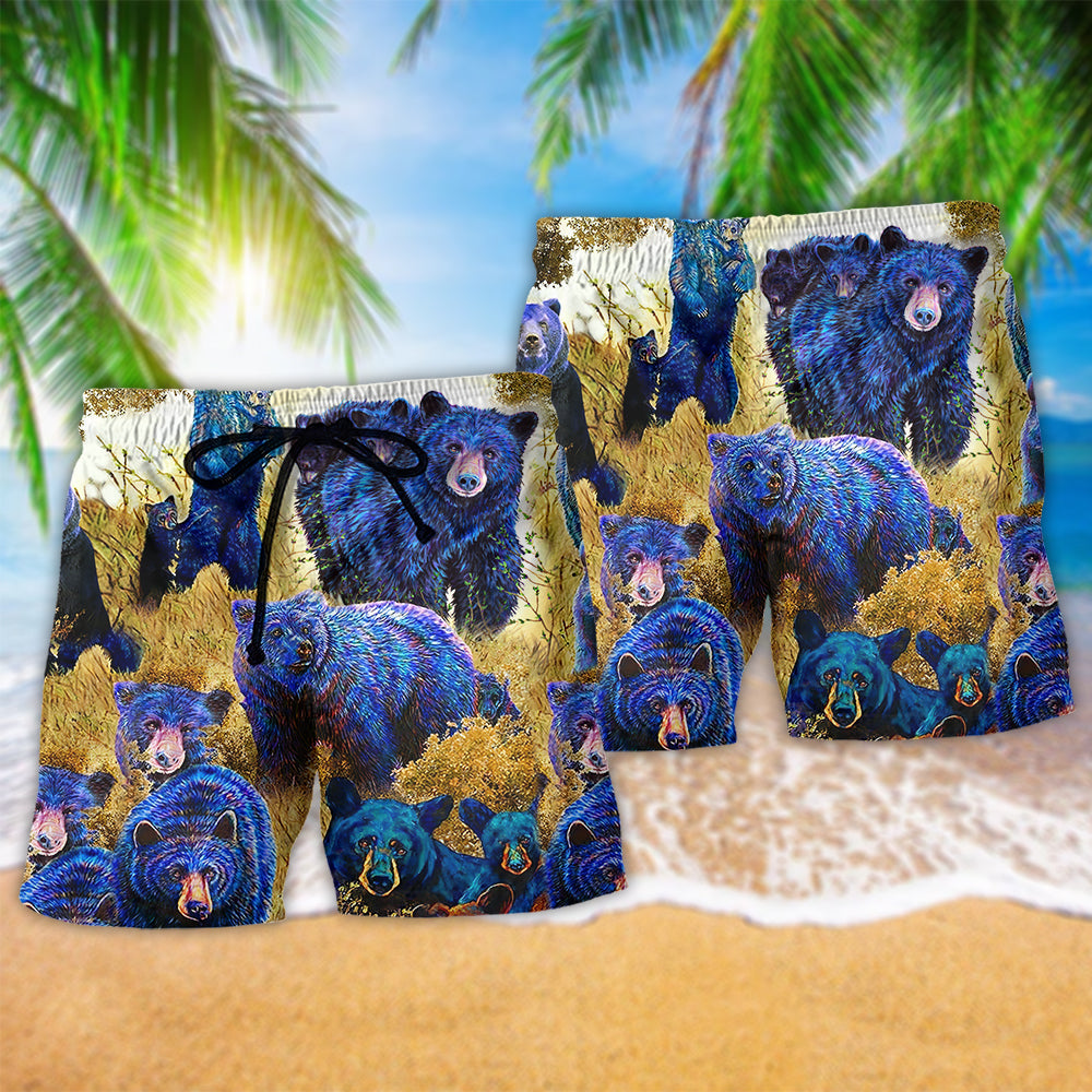 Bear Love Animals Love Life Hawaiian Print Beach Shorts For Relaxed Warm Weather Wear