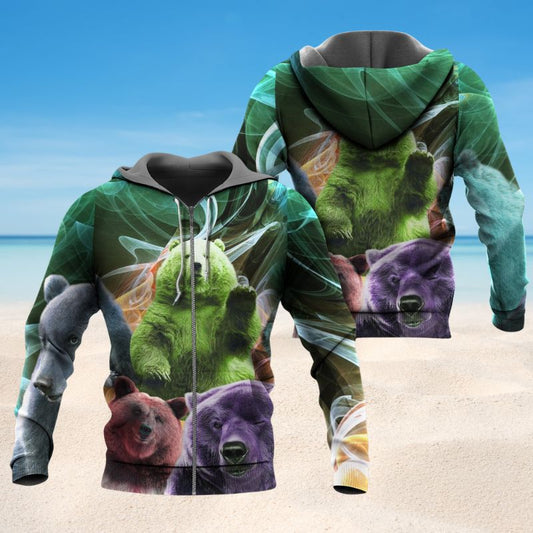 Neon Bear Love Light Hoodie For Wildlife Adventures Everyday Wear And Relaxed Outfits