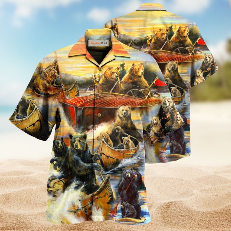 Bear Whatever Floats Boats Hawaiian Shirt For Tropical Holidays, Outdoor Gatherings, And Everyday Comfort