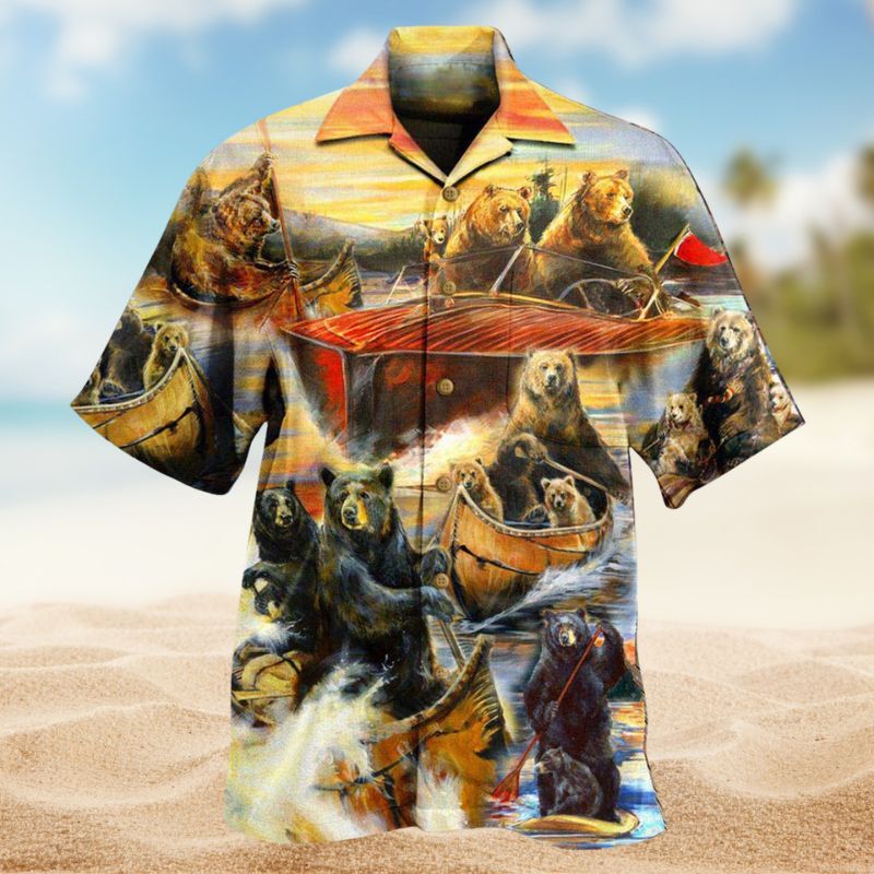 Bear Whatever Floats Boats Hawaiian Shirt For Tropical Holidays, Outdoor Gatherings, And Everyday Comfort