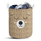 Small Size Bear Wicker Laundry Basket For Bathroom Bedroom Storage