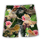 Bearded Dragon Tropical Leaf Lover Beach Shorts Print Detail For Beach Activities And Vacation Wear