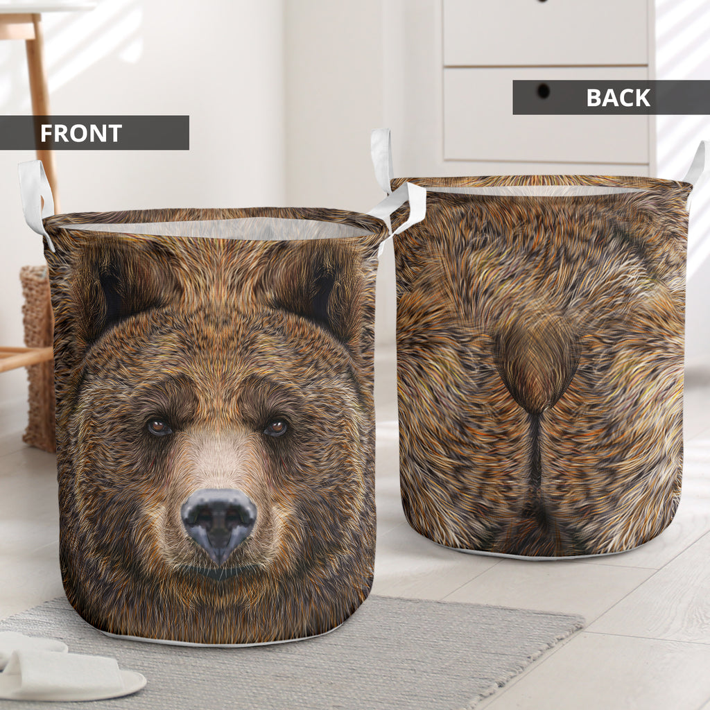 Bear Face And Butt Laundry Basket For Nursery Dorm And Home Storage