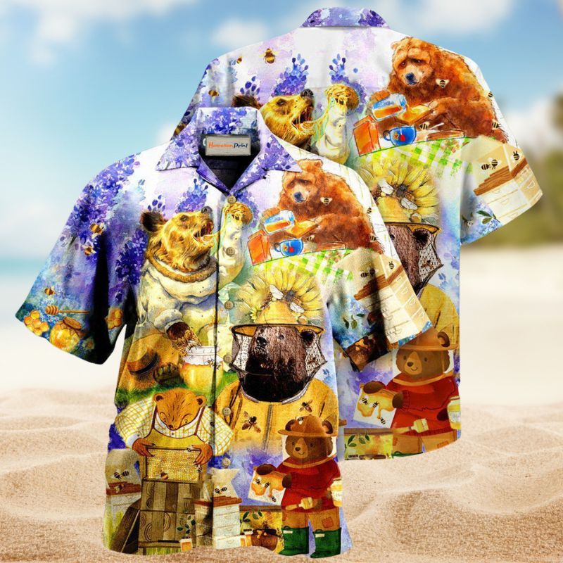 Bears As Sweet As Honey Hawaiian Shirt For Resort Travel Summer Events And Thoughtful Casual Gifting