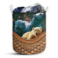 Small Size Bear Rattan Texture Style Laundry Basket For Bathroom Bedroom Storage