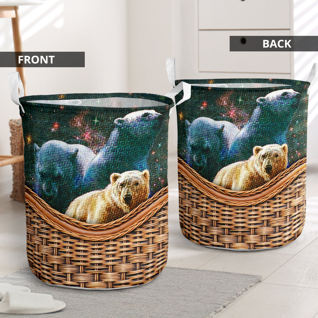 Bear Rattan Texture Style Laundry Basket For Nursery Dorm And Home Storage