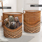 Bear Rattan Texture Four Bears Laundry Basket For Bathroom Bedroom Storage