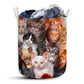 Small Size Cat Beautiful Cute Cats Colorful Laundry Basket For Bathroom Bedroom Storage
