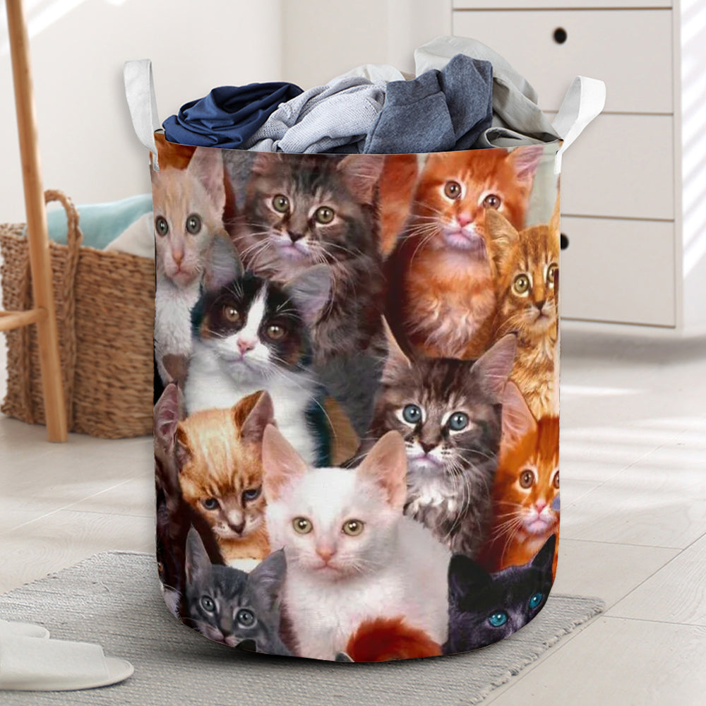 Cat Beautiful Cute Cats Colorful Laundry Basket For Room Home Organizer