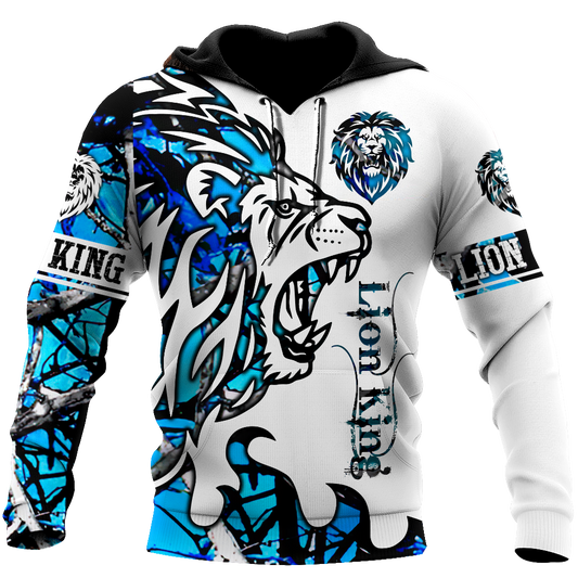 Blue Lion Tattoo Camo Hoodie For Wildlife Enthusiasts Weekend Adventures And Casual Style