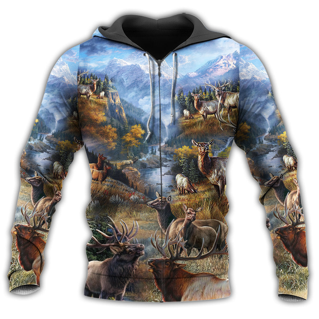 Beautiful Elk Peace Nature Hoodie For Festival Days Weekend Adventures And Relaxed Style
