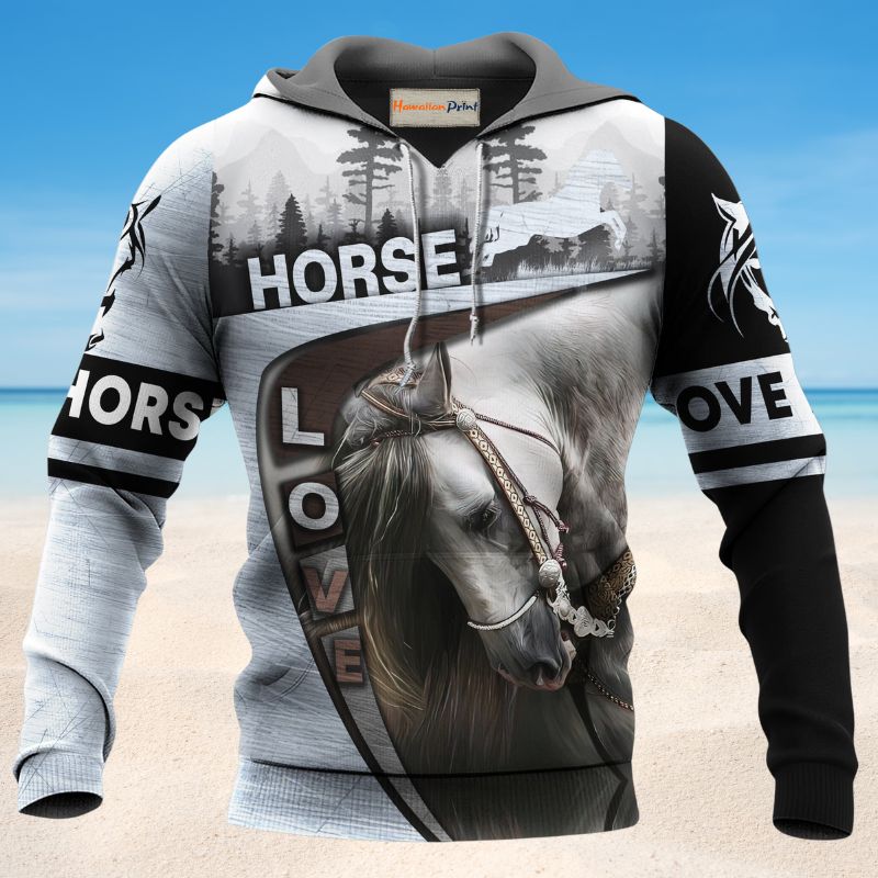 Beautiful Horse Forest Hoodie For Country Outings Travel Days And Relaxed Streetwear